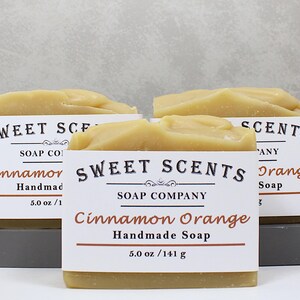 Handmade Cinnamon Orange Soap: Vegan Essential Oil Soap (5.0 oz) image 4