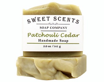 Patchouli Cedar Handmade Soap - Handmade Soap, Essential Oil Soap, Cold Process Soap, Vegan Soap, Homemade Soap, Natural Soap