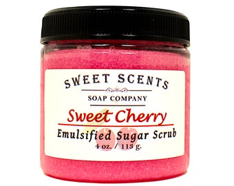Sweet Cherry Exfoliating Sugar Scrub: Handmade Body Polish