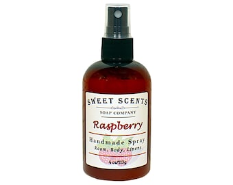Handmade Raspberry Scent Spray: Body, Room, Linen - 4 oz