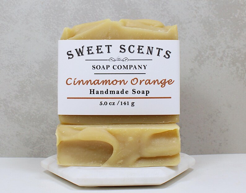Handmade Cinnamon Orange Soap: Vegan Essential Oil Soap (5.0 oz) image 3