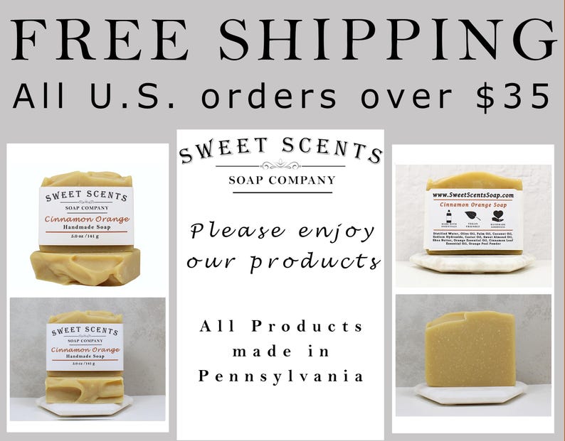 Handmade Cinnamon Orange Soap: Vegan Essential Oil Soap (5.0 oz) image 9