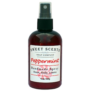 Peppermint Body Spray - Handmade Spray / Body Spray / Room Spray / Body Mist / Essential Oil Spray