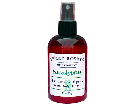 Handmade Eucalyptus Essential Oil Spray: Body, Room, Linen (4 oz)