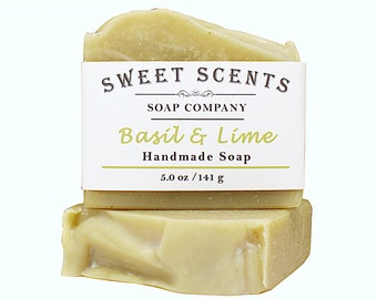 Handmade Soap - Basil & Lime Homemade Bar Soap