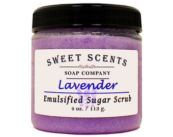 Lavender Sugar Scrub for Exfoliating the Body in the shower or bath