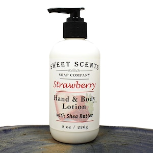 Handmade Strawberry Lotion: Shea Butter Moisturizer