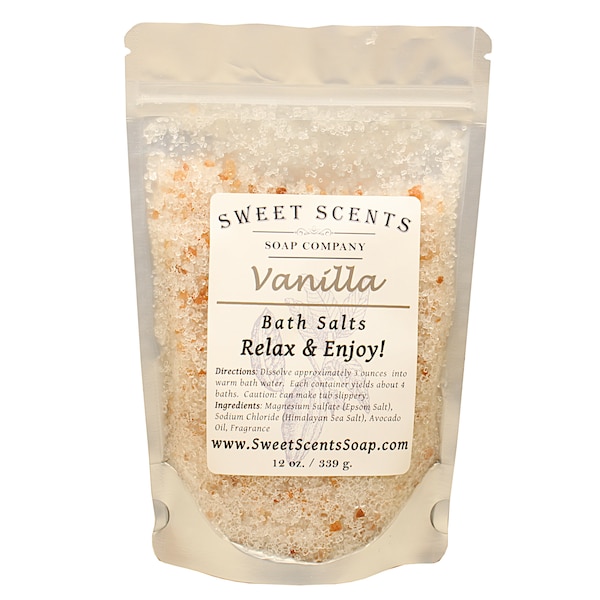 Vanilla Bath Salts - Body Soak with Himalayan Salt - Relaxation!