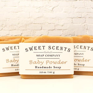 Baby Powder Soap Handmade Soap, Bar Soap, Cold Process Soap, Vegan Soap, Homemade Soap, Scented Soap image 4