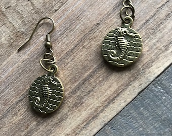 Bronze Colored Seahorse Earrings