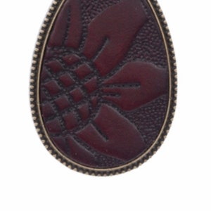 Teardrop With Embossed Leather Pendant image 1