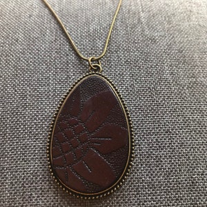 Teardrop With Embossed Leather Pendant image 6