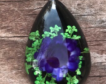 Black & Purple Flower Necklace