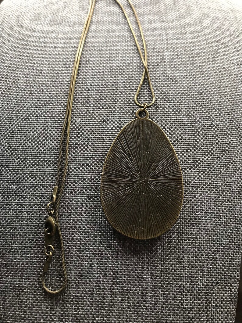Teardrop With Embossed Leather Pendant image 2
