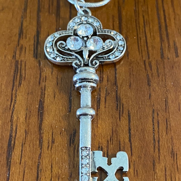 Rhinestone Key Necklace