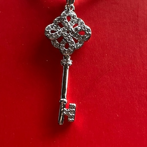 Cubic Zirconia Key Necklace