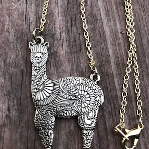 Floral Llama Necklace