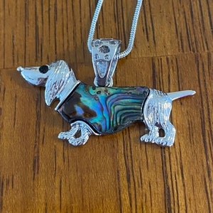 Iridescent Dachshund Necklace