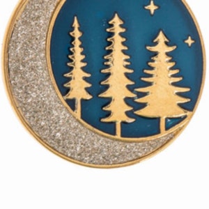 Moon & Trees Round Pendant Necklace