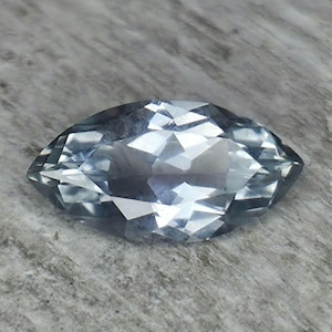 Steely blue Montana sapphire. Bright gem ready for a ring or pendant setting. Mined ethically in the US. Incredibly sparkly marquise cut.