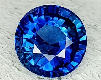 2.57ct Ceylon Sapphire Round Brilliant | Rare Royal Blue Loose Gemstone | High-End Jewelry Making Gem