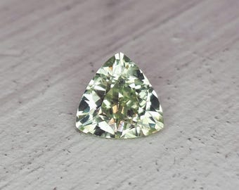 0.79 Carat Lemon Lime Montana Sapphire: Trillion Cut Gemstone