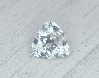 0.82 ct White Montana Sapphire: VS1 Trillion Cut Gemstone