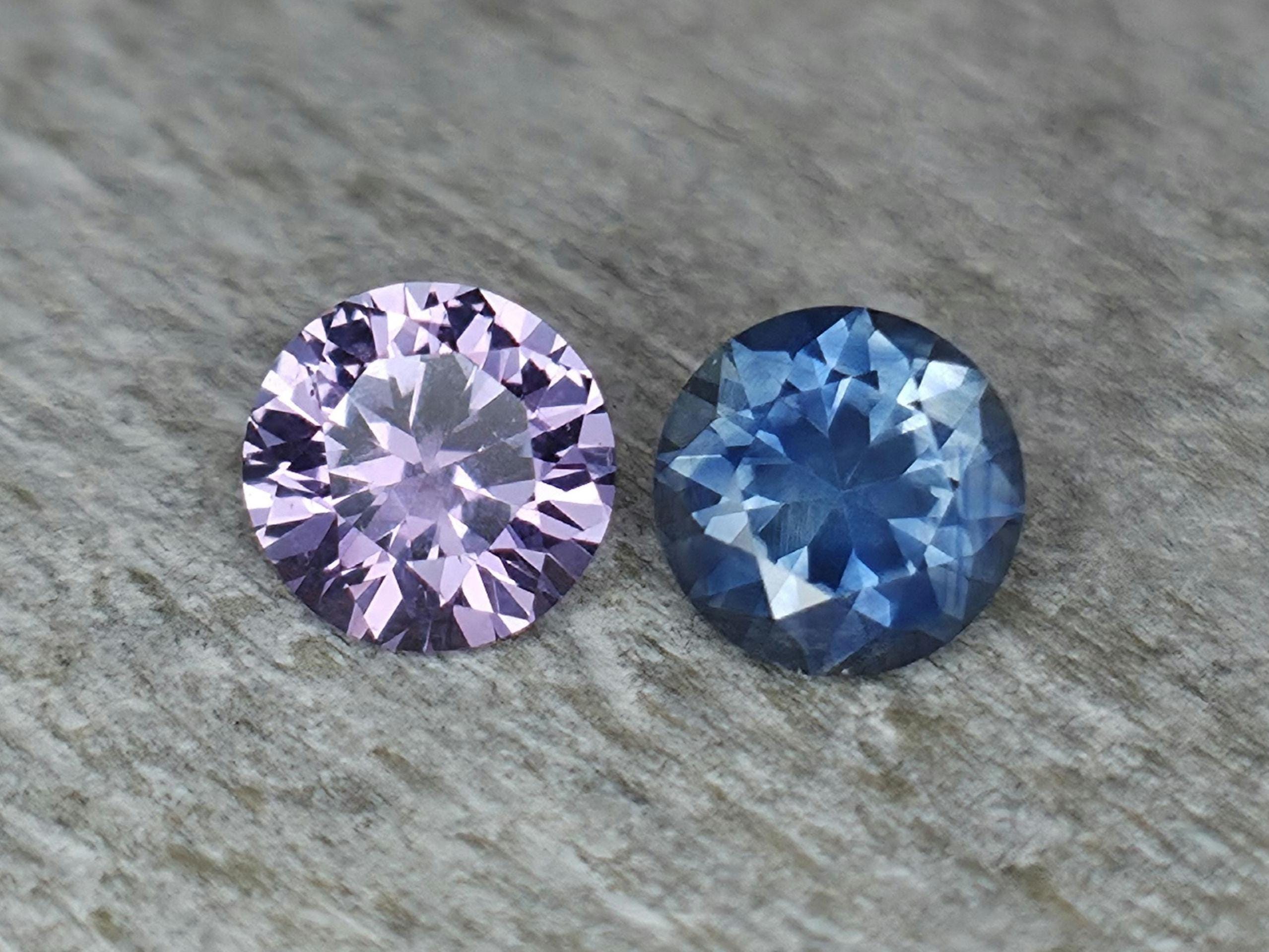 4.5mm Montana sapphire pair. Missouri River sapphires ready for setting. Round brilliant American gemstones. Perfect for earrings. Rare.