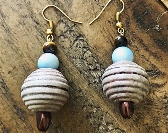 Séjour Creations Tiger Eye And Precious Stones Earrings