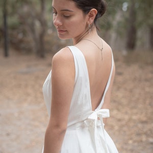 Swing Dress, Summer Dress, Backless Off-White 100% Cotton Lined Dress