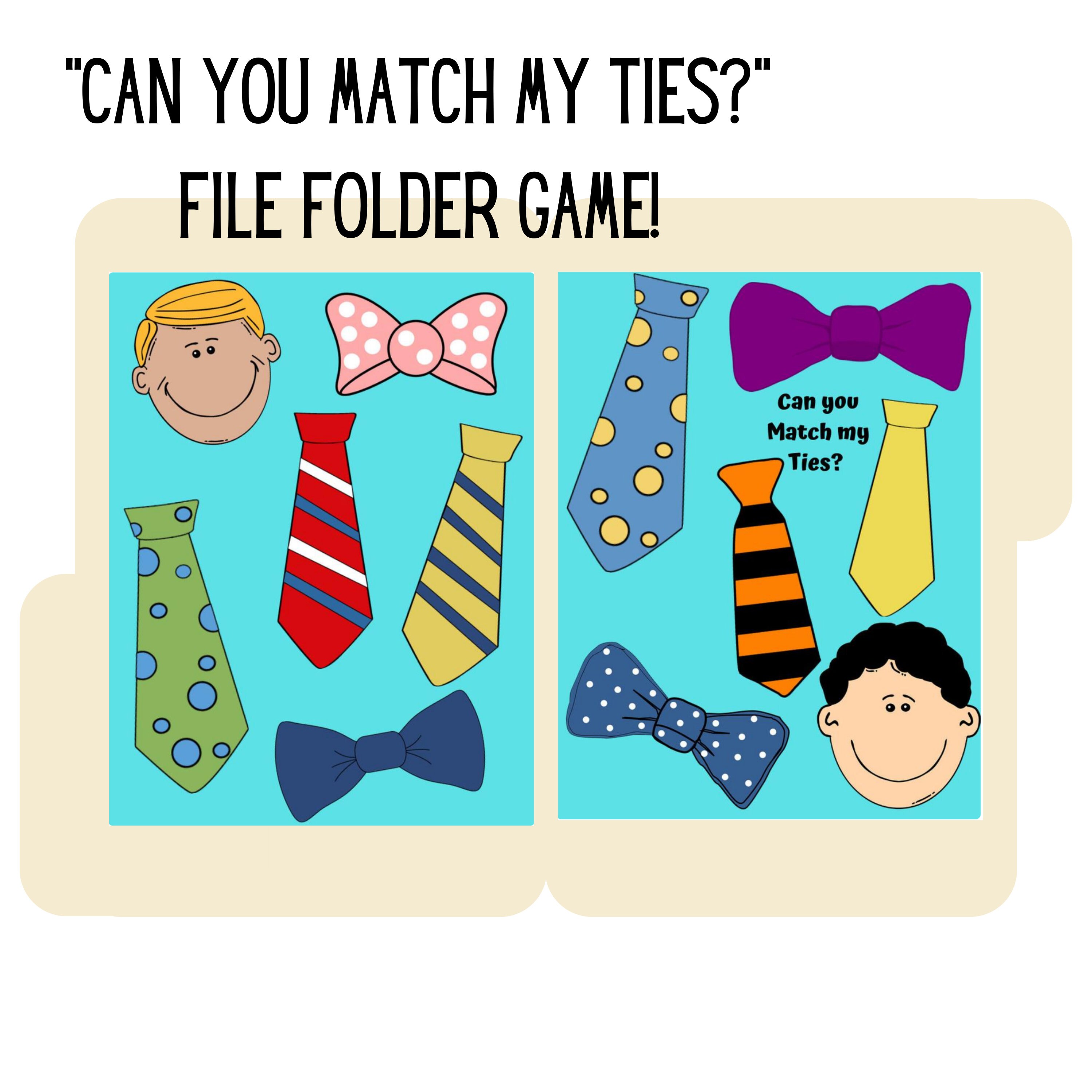 File Folder GameCan you Match my TiesDIGITAL DOWNLOADkids Etsy