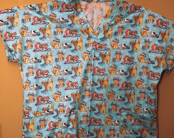 Unisex Blue Scuba Animal Scrubs