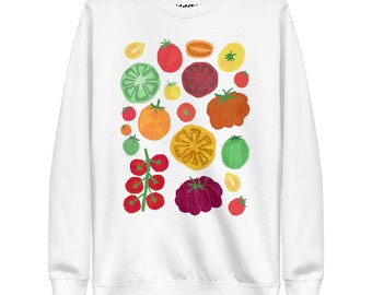 Tomatskördströja – Färgglad, klassisk tomattröja, mysig trädgårdsinspirerad rund hals, unisex passform