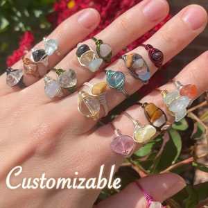 Crystal Wish Ring, handmade to order, custom styled & sized ring with natural crystals