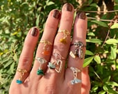 Crystal Fidget Ring Custom Charm Stim Jewelry Natural Gemstones Tarnish Resistant Handmade to Order Silver Plated Copper Wire