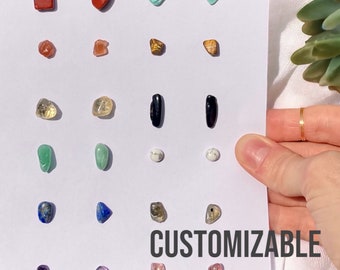 Crystal Stud Earrings, surgical-grade stainless steel, genuine gemstones, natural minerals, real stones, handmade & hypoallergenic