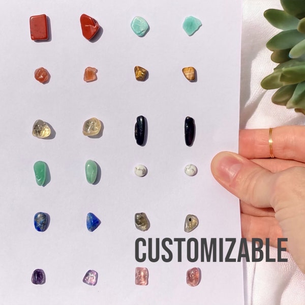 Crystal Stud Earrings, surgical-grade stainless steel, genuine gemstones, natural minerals, real stones, handmade & hypoallergenic