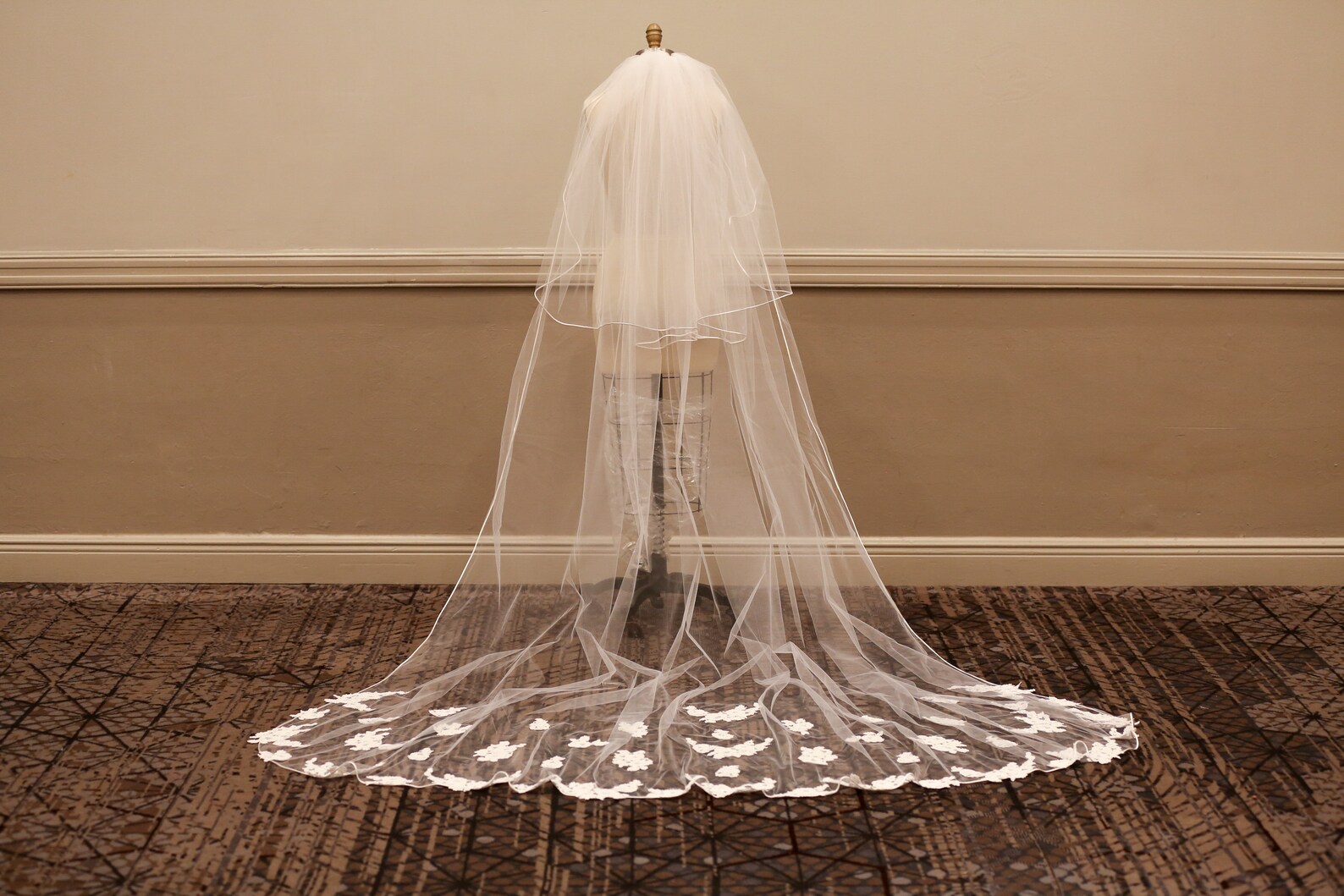 Handmade Bridal Veil, Made to the Utmost Quality Using Alencon Lace