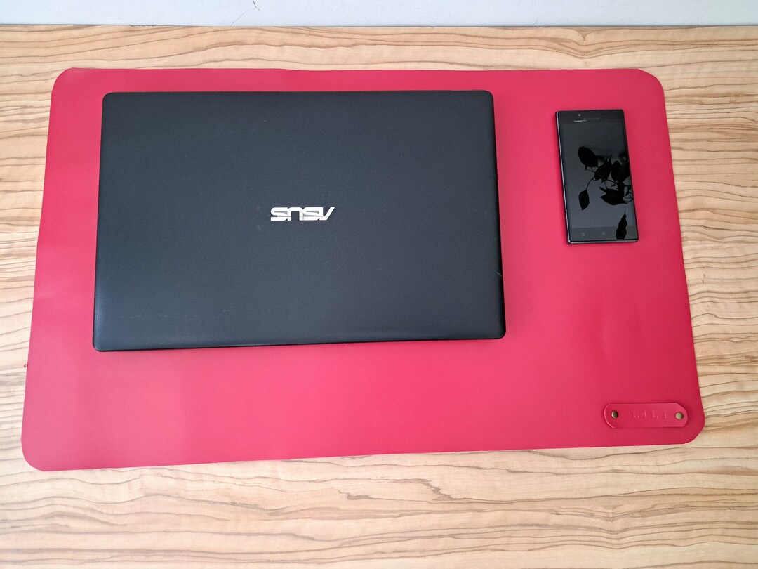 Gaming Desk Pad , Genuine Leather Desk Mat Black , Large Custom Desk