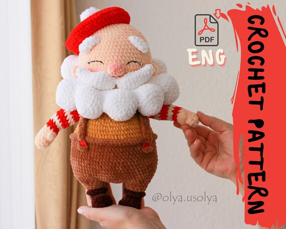 Crochet Pattern Le Pere Noel Pdf English Plush Stuffed Etsy Ireland