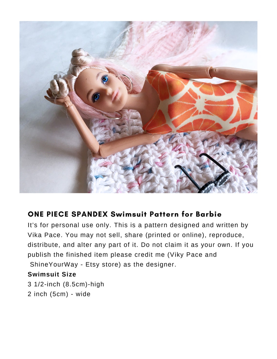 Sewing doll bathing suit pattern for Barbie PDF tutorial Etsy