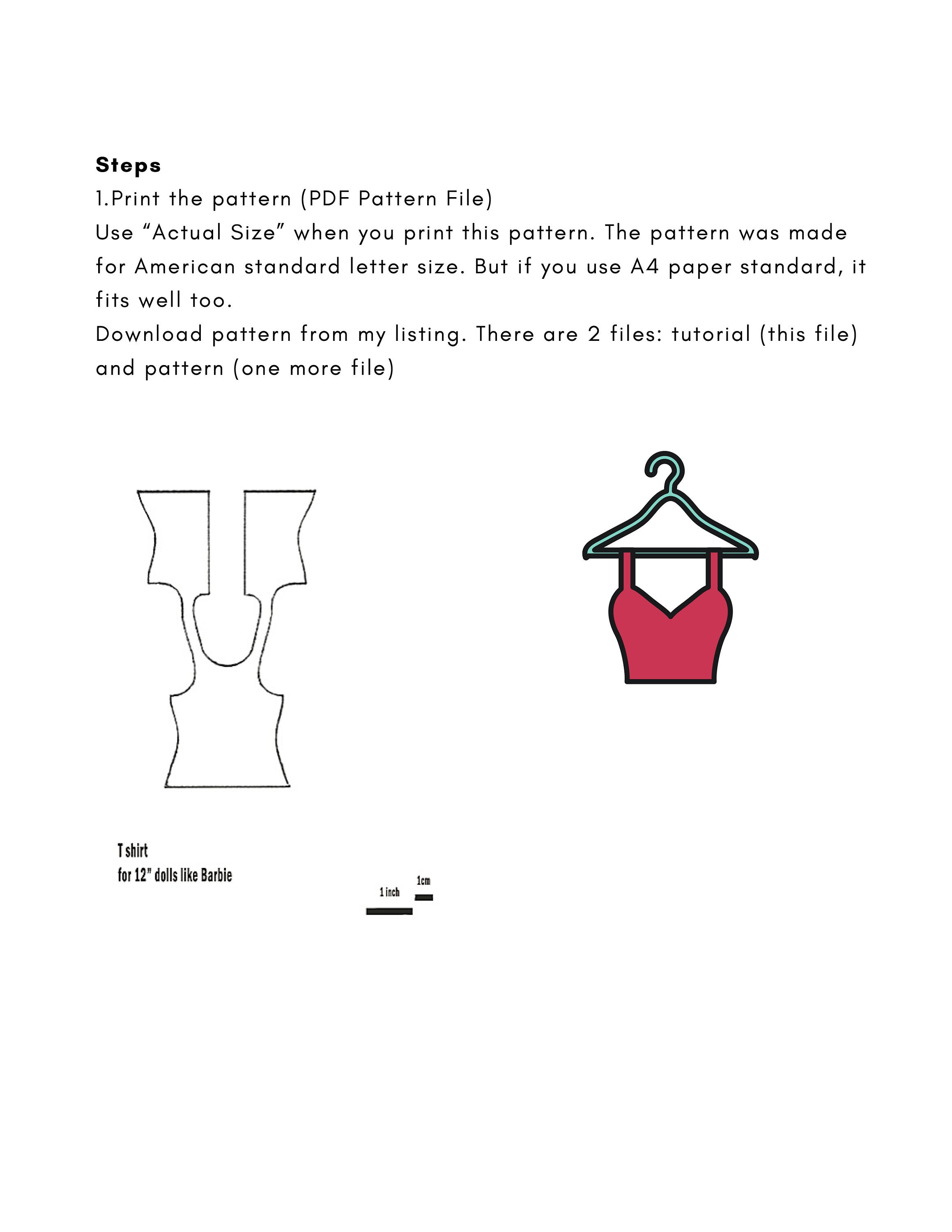 Sewing doll t-shirt pattern for Barbie PDF tutorial and | Etsy