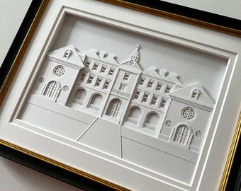 MADE TO ORDER - William & Mary, Wren Building, layered paper sculpture
