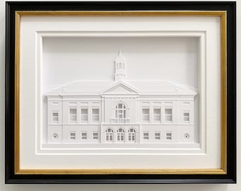 MADE TO ORDER - William & Mary, Miller Hall layered paper sculpture