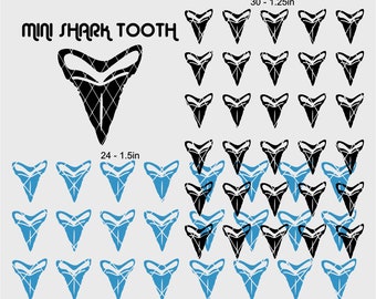 Mini Shark Tooth Vinyl Decals for Decorating EVERYTHING! Bicycle Decals~Decals for Tumblers,Mugs and Cups(#SS014)