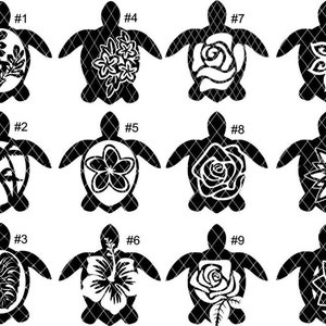 Sea Turtle Decal~Green Turtle~Turtle Car Decal~Palm Tree~Hibiscus~Tribal~Flower Sea Turtle Car~Tumbler Decal(#SS037)