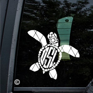 Sea Turtle Monogram Decal,Baby Sea Turtle Decal,Monogram Decal(#SS034)
