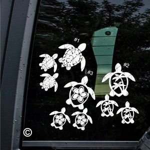 Sea Turtle Decal,Palm Tree OR Flower Turtle Family Decals, Cars,Laptops,Tumblers(#SS038)