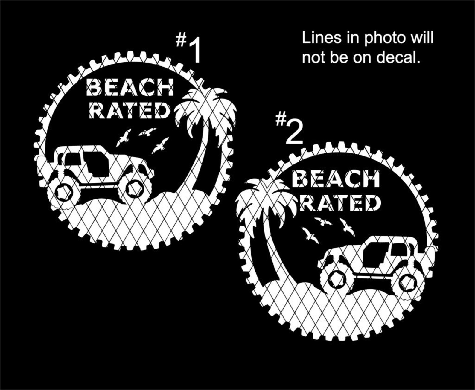 BEACH RATED Badge DecalOFF Road Vehicle and Palm DecalBeach Etsy