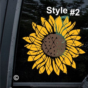 Sunflower Decal~Sunflower Style #3 Monogram Decal~Car Window Decal~Car Window Decal~(#SS0B1)